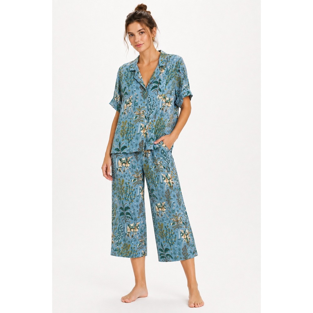 Printfresh Gator Grove Eco Satin Wildest Dream Cropped Pajama M Tall PJ Set